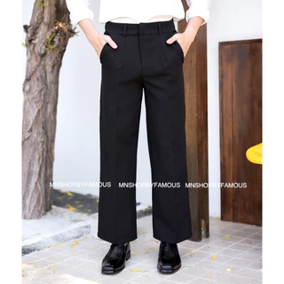 🍒MEN-BIGLEG🍒กางเกงขากระบอกใหญ่ผ้าไมโครมีจีบหน้า-งานป้าย-แฟชั่น