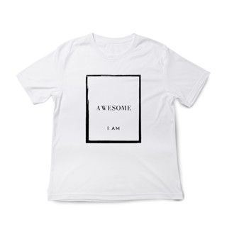 เสื้อคอกลม ผ้าฝ้าย 100% ลาย Artemis "AWESOME I AM" | Minimal Tee | 100% Organic Cotton