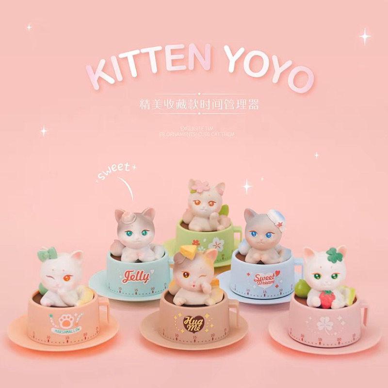 กล่องสุ่มแมวแก้วกาแฟ แบรนด์ Kitten Yoyo🐈☕️แท้💯**จับเวลาได้ | Kitten Yoyo mystery box