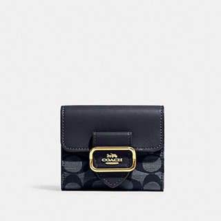 SMALL MORGAN WALLET IN SIGNATURE CHAMBRAY (COACH CH151) GOLD/DENIM MULTI