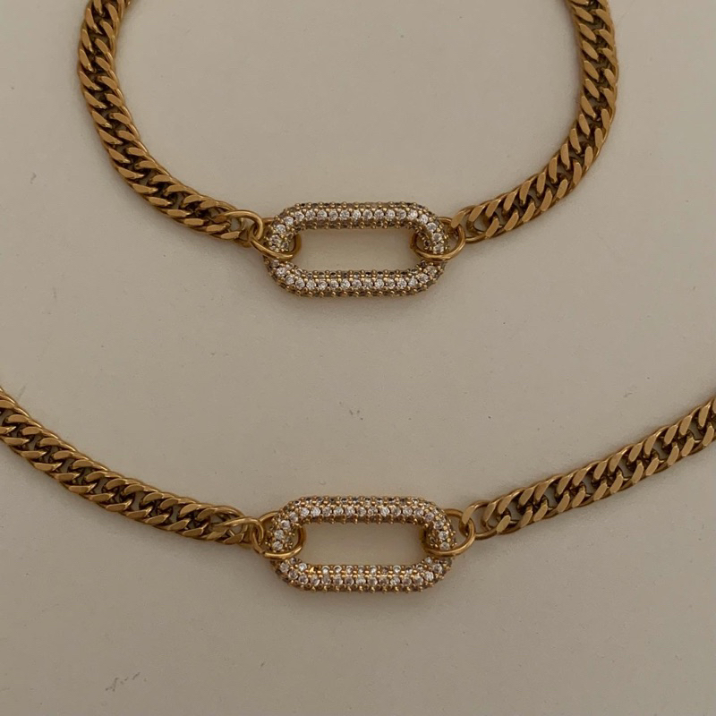 HER OBJECTIVE_HER CHUNK GRAM PENDANT CHAIN NECKLACE/BRACELET ราคา ถูกที่สุด ดีลบีเคเค แกลเลอรีภาพที่ 2