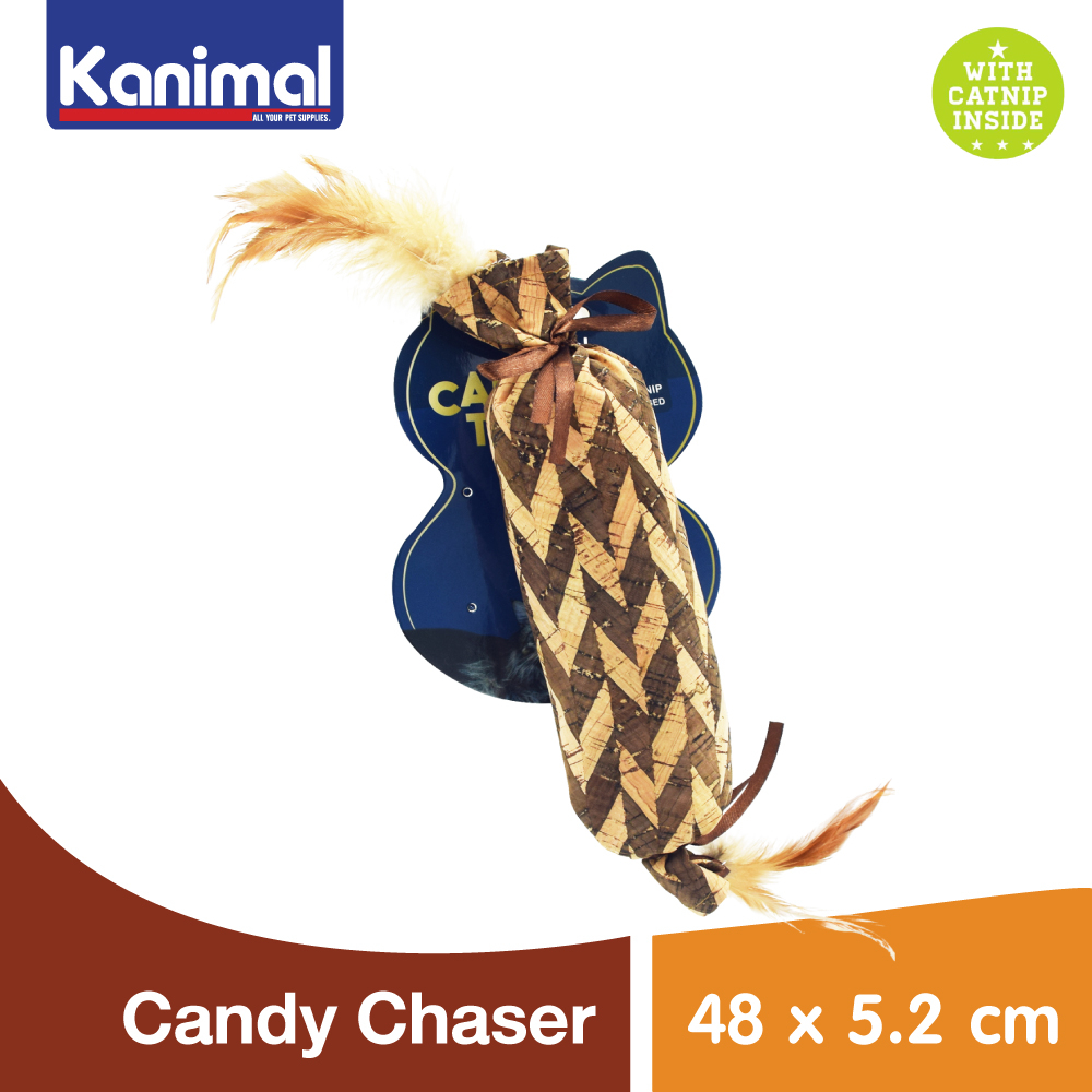 [106309] Kanimal Cat Toy ของเล่นแมว หมอนข้าง Candy Chaser ยัดไส้ Catnip สำหรับแมวทุกสายพันธุ์ Size L 48x5.2 ซม.