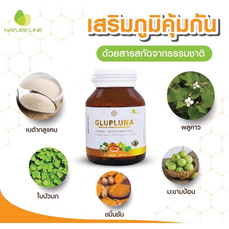 Nature wise Glupluna 30 เม็ด เบต้ากลูแคนและพลูคาว เสริมสร้างภูมิคุ้มกัน