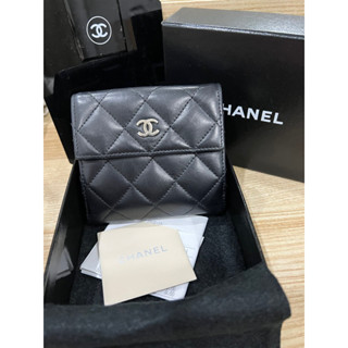 กระเป๋าสตางค์ chanel ของแท้ มือสอง อุปกรณ์ กล่องการ์ดโฮโลแคร์บุคใบเสร็จตัวจริง