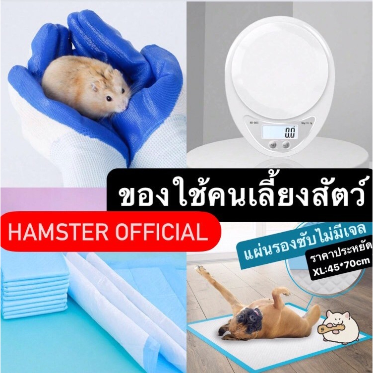 ส่งไว ของใช้สัตว์ป่วย แผ่นรองซับ ไซริงค์ เครื่องชั่งน้ำหนัก สัตว์เลี้ยงขนาดเล็ก ถุงมือกันกัด Hamster Official pet tool