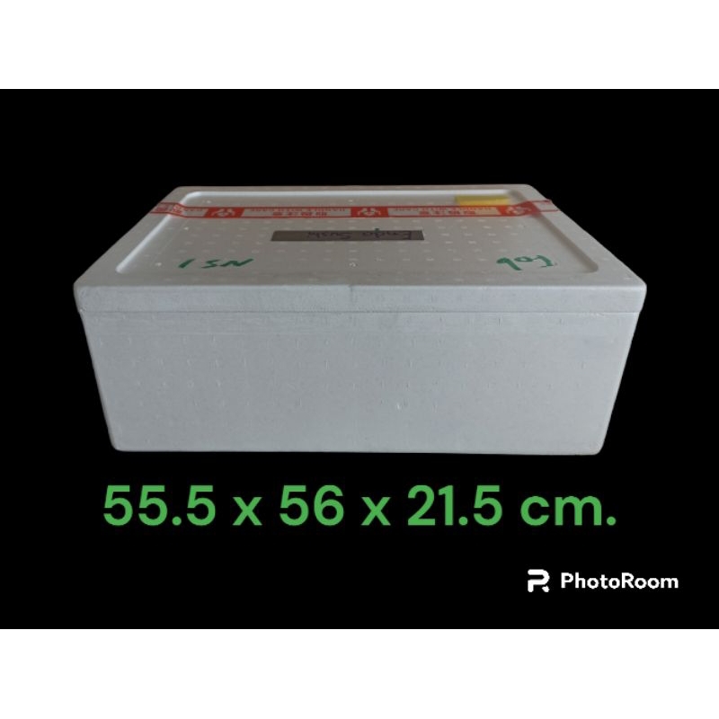 กล่องโฟมมือสอง สภาพดีมาก(ใช้ครั้งเดียว)ขนาด 55.5 x 56 x 21.5 cm.