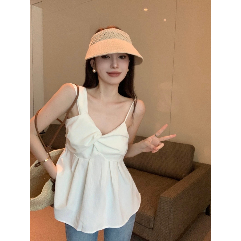 ส่งทันที Cici(NO. WK958)เสื้อกล้ามสายเดี่ยว ผ้าลินิน ดีเทลหน้ายาวหลังสั้น มีซิปข้าง เนื้อผ้าละมุนใส่สบาย - รูปที่ 2