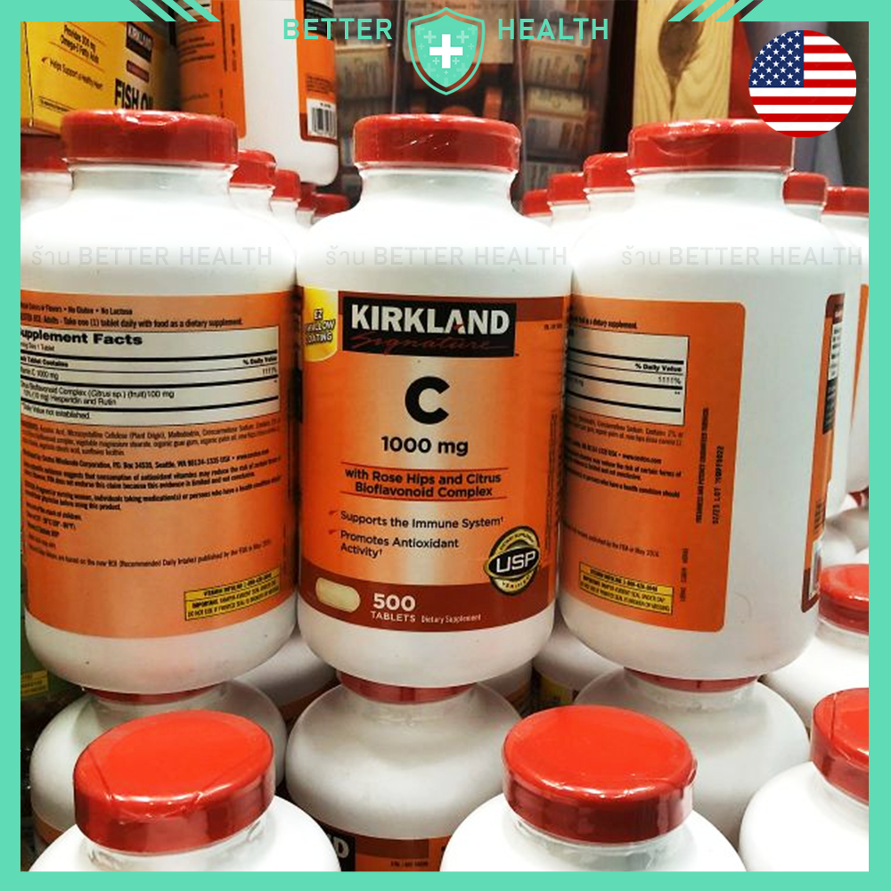 Kirkland Vitamin C 1000 mg. บรรจุ 500 เม็ด Made In USA