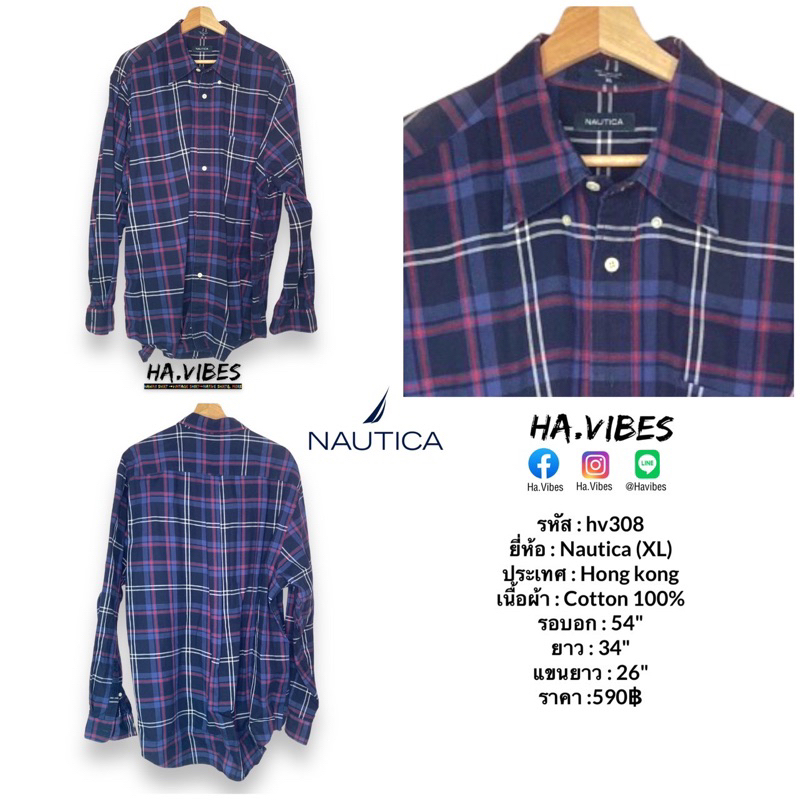 เสื้อเชิ้ต / เสื้อฮาวาย Nautica มือสอง ของแท้ รหัส hv308