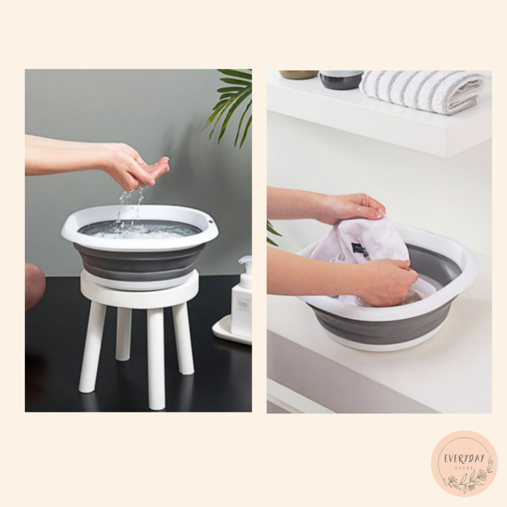 กะละมังซิลิโคนพับได้ อเนกประสงค์ สำหรับล้างผัก กะละมังแคมป์ปิ้ง พับได้ ขนาดพกพา - รูปที่ 7