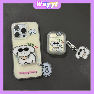 💖New 💖iPhone 14 13 12 11 Pro Max เคส for เคสไอโฟน11 แฟชั่น บางเบาพกพาง่าย เรียบง่าย น่ารัก ลูกสุนัข พร้อมขาตั้ง Case