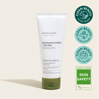 Mary&amp;May Houttuynia Cordata+Tea Tree Cleansing Foam 150ml แมรี่ &amp; เมย์ โฟมล้างหน้า คาวทอง+ ต้นชา 150 มล.