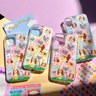 เคสสำหรับไอโฟน ลาย Puppy Love (พื้นหลังสีทึบ) - Dual Guard เ…