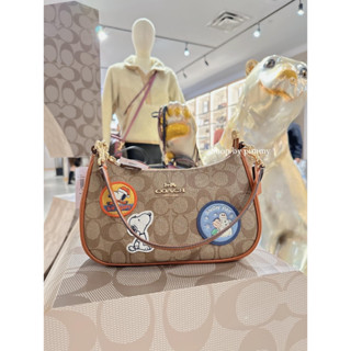 Coach X Peanuts Teri Shoulder Bag In Signature Canvas With Patches