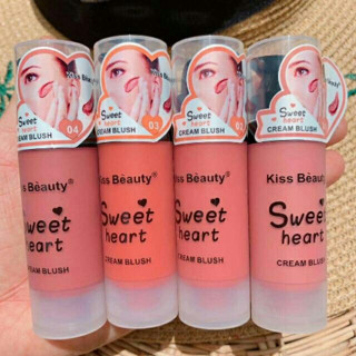 บลัชออนเนื้อครีม Kiss Beauty กันน้ำ งานแท้ ลิปรูปหัวใจ คิสบิวตี้ เนื้อแมท สินค้าพร้อมส่ง 58901