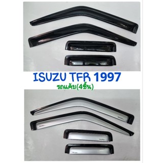 กันสาด ISUZU TFR อีซูซุ ทีเอฟอาร์ 1997 รถแค้บ สีดำ/สีบรอนซ์เงินจำนวน 4ชิ้นยี่ห้อ R-TECH