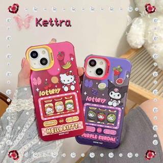 💜Kettra💜ป้องกันการหล่น ขอบเต็ม iPhone 11 14 pro max การ์ตูน รุ่นคู่ คุโลมิ Hello Kitty หวานสวย case for iPhone 12 13