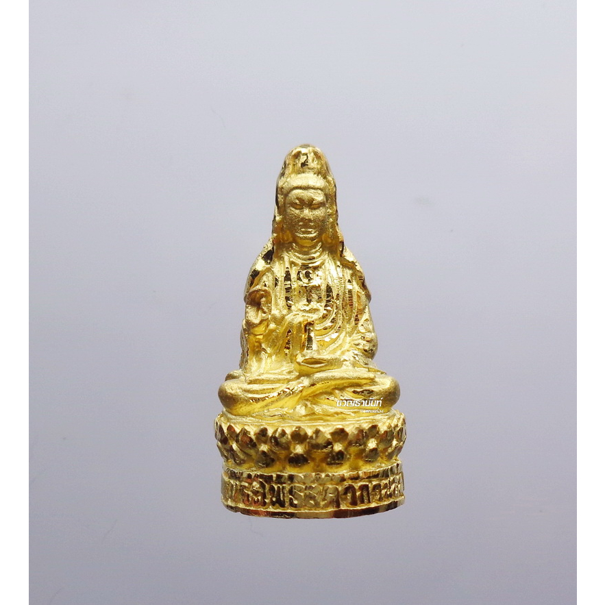 Tượng Phật thật toàn cửa hàng Đệ Mẫu Quan Âm phiên bản giải nợ Tài phiệt Luang Pu Key Chùa Si Lâm Yông năm 2555 thân vàng (KP2947)