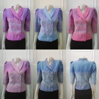 เสื้อผ้าฝ้ายทอลายมัดหมี่ต้นสน( อก 34"-44")