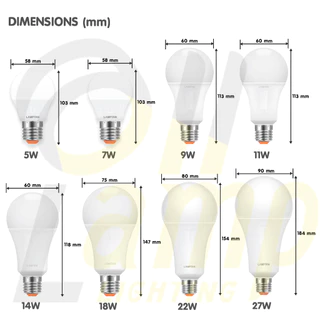 Lamptan [แพ็ค2หลอด] หลอดไฟ LED 5w 7w 9w 11w 14w 18w 22w 27w รุ่น GLOSS V2 ช่วยประหยัดไฟ 85%