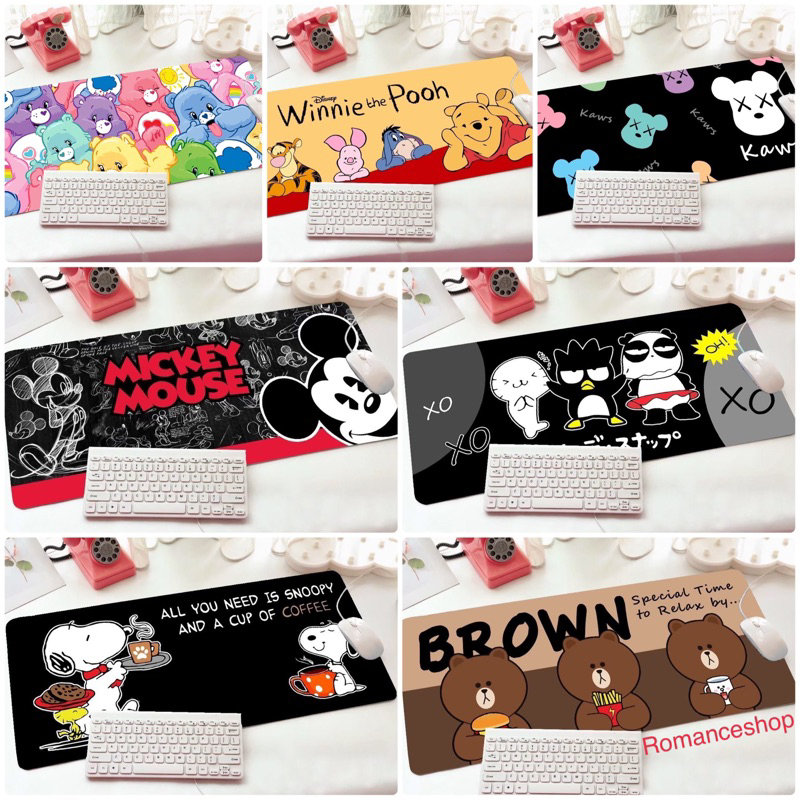 ♥️♥️รองคีย์บอร์ด ลายการ์ตูน เนื้อหนา 5 mm แผ่นรองเม้าส์ขนาดใหญ่ รองเม้าส์ แผ่นรองเขียนโต๊ะทำงาน รองโน้ตบุ๊คต
