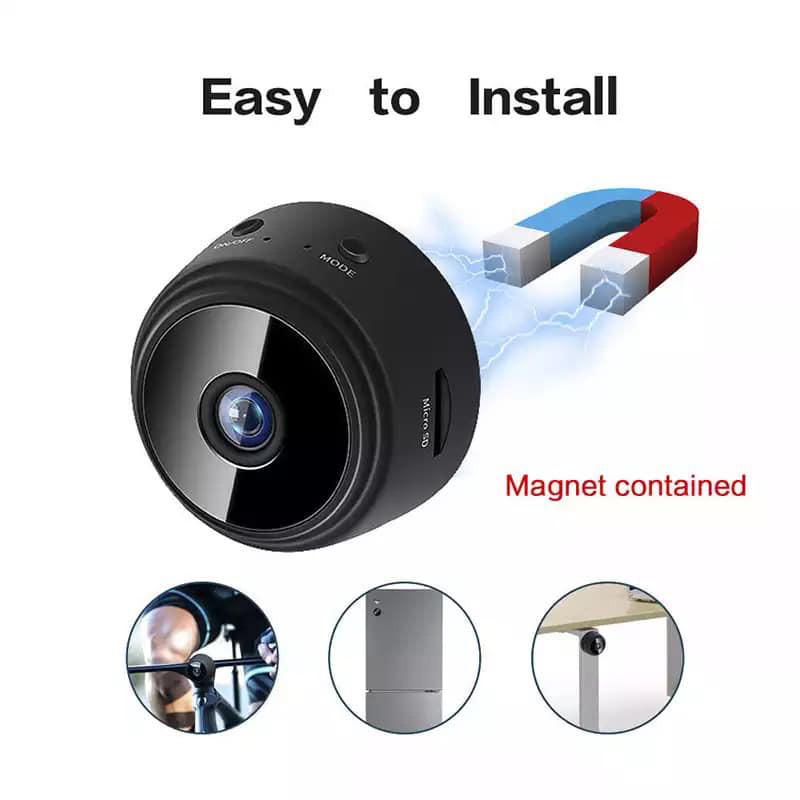 กล้องวงจรปิด ขนาดเล็ก มีแม่เหล็กในตัว ใช้ Wifi กล้องมินิ กล้องไร้สาย Night Vision HD Wifi รองรับการ์ด TFดูผ่านมือถือได้