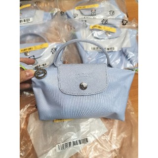 ✅พร้อมส่ง​ Longchamp pouch รุ่น green สี skyblue