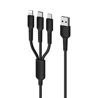 BOROFONE BX16  สายชาร์จมือถือ 3-in-1 Cable  L -USB / Micro-USB / USB-C ของแท้