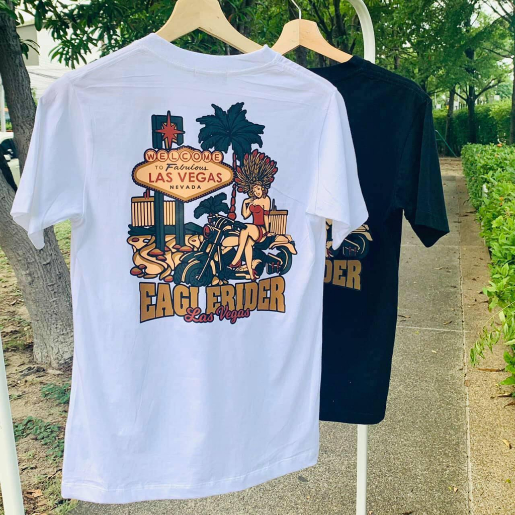 VINTAGE FACTORY เสื้อยืด Cotton100% LAS VEGUS -  เทคนิคซิลค์สกรีน สีจมลงเนื้อผ้าติดแน่นทนนาน - รูปที่ 6