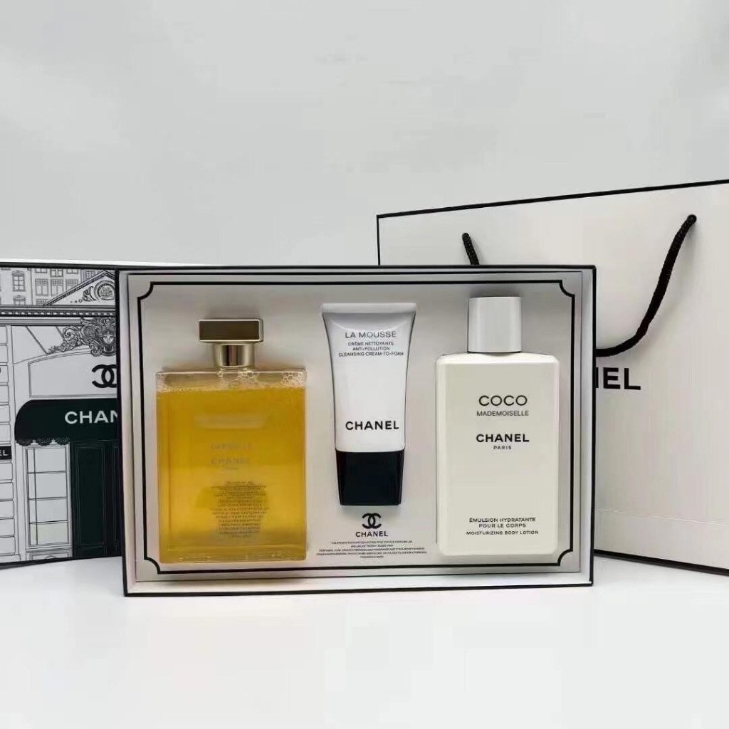 CHANEL 3IN1 SET (GABRIELLE SHOWER GEL,CLEANING CREAM,COCO BODY LOTION