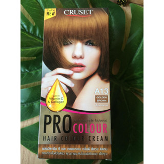 ครูเซ็ท A13 สีน้ำตาลทอง สีผม สีย้อมผม เปลี่ยนสีผม ทรีทเม้นท์ สีแฟชั่น CRUSET PRO A13 GOLDEN BROWN HAIR COLOR CREAM