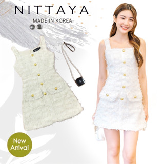 NITTAYAเดรสสายตะเกียบต่งกระดุมหน้า(*เช็คสต๊อกก่อนกดสั่ง)