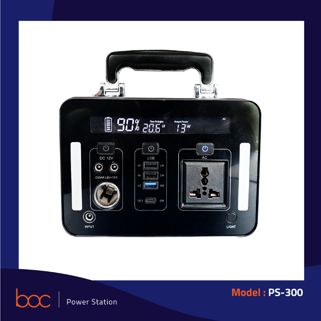 (สินค้าพร้อมส่งจากไทย) BOC: POWER STATION รุ่น PS-300 ขนาด 83,200 mAh แบตเตอรี่อเนกประสงค์ Power box
