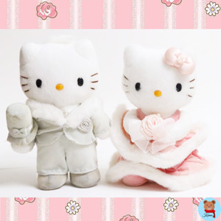 ✅มือสอง Set Dear Daniel and hello kitty Sanrio wedding mini plush doll ตุ๊กตา คิตตี้ แดเนียล มือสอง แต่งงาน ตัวเล็ก