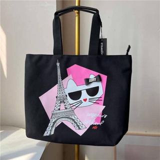 Karl Lagerfeld Tote กระเป๋าผ้า หน้าน้องเเมว