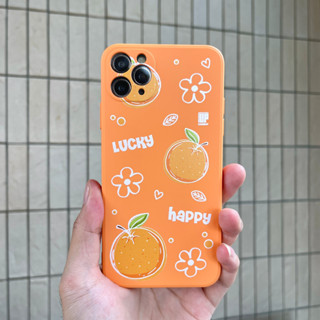 เคสซิลิโคนน้องส้ม ส้ม สุดน่ารัก รุ่น iPhone ไอโฟน สีส้ม/สีครีม เคสมือถือ