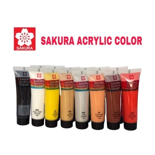 Sakura ซากุระ สีอะคริลิคซากุระ สีอะคริลิคแบบหลอด Acrylic Color ขนาด 20 ML. XAC20
