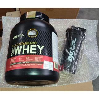 [โค้ดช้อปปี้  10DDXSEPW3  ลด 10%] whey protein Optimum nutrition 5 lbs 100% whey gold standard + on shaker