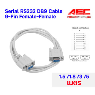 [พร้อมส่งจากไทย ]สาย serial RS232 9Pin สายต่อตรง Female to Female cable สายซีเรียล 9พิน สายเคเบิ้ลSerial Rs 232 9 - Pin