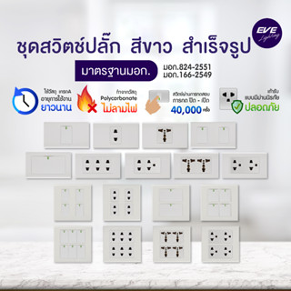 EVE ชุด หน้ากาก พร้อม สวิตช์ไฟ และ เต้ารับ  ขนาด 2x4 นิ้ว และ 4x4 นิ้ว