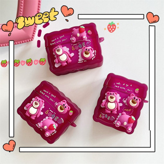 Lotso เคสหูฟัง ภาพสามมิติ 3 มิติ ลายการ์ตูนหมีสตรอเบอร์รี่น่ารัก  สําหรับ AirPods1/2 AirPods pro AirPods 3