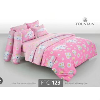 FOUNTAIN ชุดเครื่องนอนผ้าปู+นวม ขนาด 3.5 ฟุต (ลายการ์ตูน) FTC123