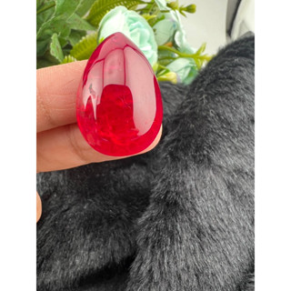 Lab created Ruby Pear 23x17- 35cts (+,-)1pc