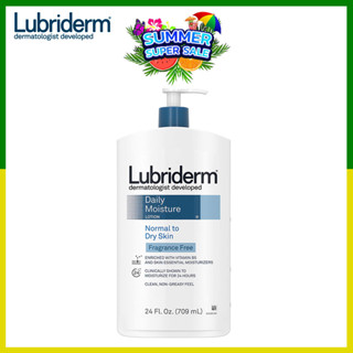 Lubriderm Daily Moisture Lotion Normal to Dry Skin Fragrance Free 709ml.