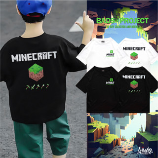 🔥 9.9 SALE 🔥 ® เสื้อยืดเด็ก Oversize รุ่น Mine Creeper สีดำ ขาว แนวสตรีท Boy&amp;Girl เด็กผู้ชาย หญิง Kols