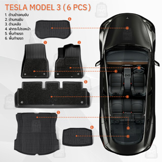 Qbag - พรม 3D TESLA Model 3 หนาพิเศษ พรมปูพื้นรถยนต์ TPE ผ้ายางปูพื้นรถ พรมรถยนต์ พรมหน้ารถ - Car Floor Mat