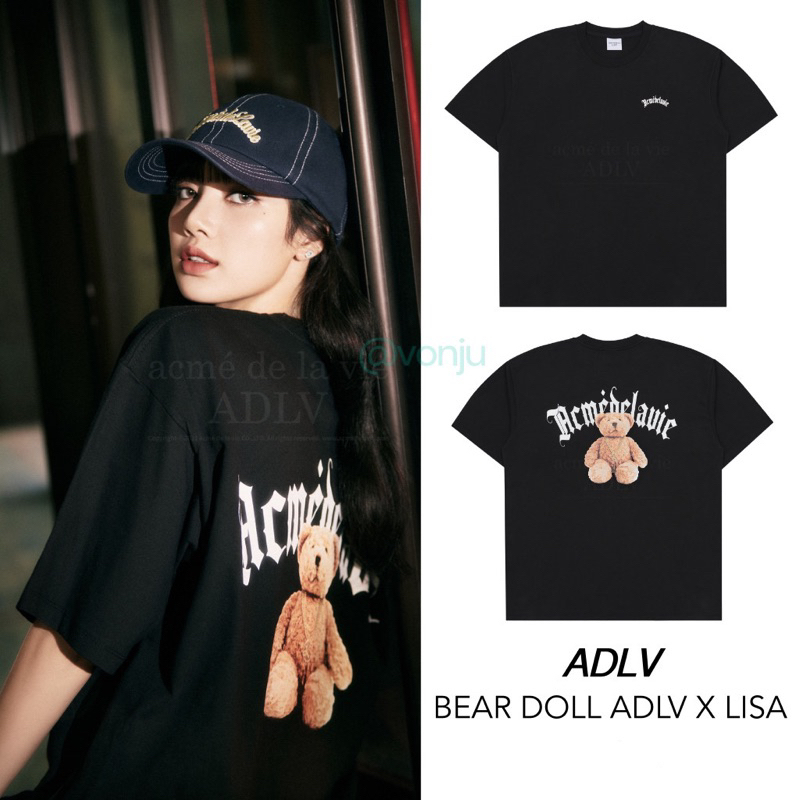 [พร้อมส่ง/ของแท้] ADLV x Lisa Gold Chain Bear Doll Short Sleeve T-Shirt