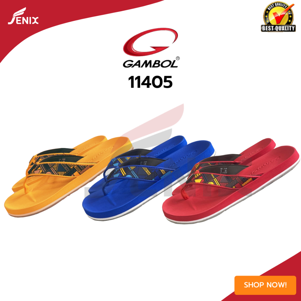 รองเท้าแตะหนีบ GAMBOL แกรมโบล รุ่น GM/GW11405สีแดง,เหลือง,น้ำเงิน