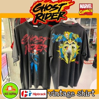 เสื้อMarvel ลาย Ghost Rider สีดำเฟด (เย็บกลับตะเข็บ)HP-015