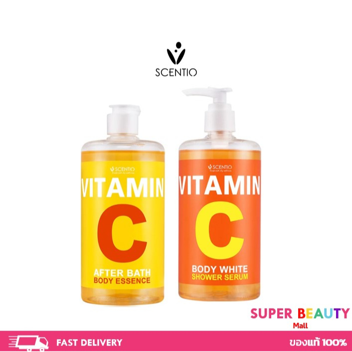 BEAUTY BUFFET SCENTIO VITAMIN C BODY WHITE SHOWER SERUM/Body Essence เซนทิโอ วิตามินซี บอดี้ ไวท์ ชาวเวอร์ เซรั่ม (450ml